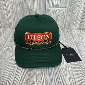 Filson Harvester Outfitter Since 1897 Rope Spruce Green Trucker Snapback Cap Hat